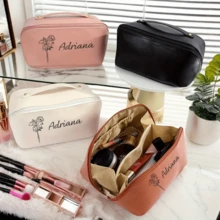 حقيبة مكياج وسادة مخصصة قطعة واحدة، حقيبة مكياج وسادة من جلد البولي يوريثان بشكل سحابة، حقيبة مكياج محمولة سعة كبيرة، حقيبة أدوات التجميل والعناية الشخصية للسفر، حقيبة تخزين مستحضرات التجميل - وردي - مشاهدة 8