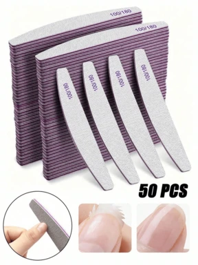 Lime per unghie, lime per unghie, lime per unghie professionali riutilizzabili a doppia faccia (grana 100/180), 1/5/10/20/35/50 pezzi di lime per unghie, strumenti per la cura delle unghie per uso domestico e da salone, regali per donne, strumenti per la arte di unghie, forniture per unghie, strumenti per manicure, strumenti per il trucco, strumenti per la cura delle unghie