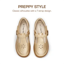 Girls Mary Jane Ballet Flats – School Uniform Dress Shoes For Toddler & Little Girls(Back To School Shoes) - 金色 - 查看 7
