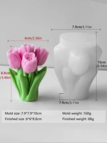 Exquisite Tulip Bouquet Silicone Mold - Unique Bouquet And Texture Design, Suitable For Scented Candles, Car Scented Candles, Home DIY Decorations, Festival Decorations, An Excellent Gift For Girls, Creating An Atmosphere.