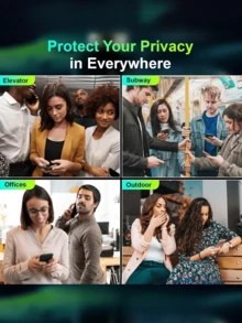 1片360°全方位隐私保护膜，上下左右均不可见，防窥防指纹防摔钢化玻璃，全方位隐私保护，四边隐私保护，兼容苹果 16 Pro Max/16 Pro/16 Plus/16/16E/15 Pro Max/14 Pro Max/13/12/11/XS MAX/XR/Xi、 17/ 17 Pro/ 17 Pro Max/AIR系列屏幕保护膜[360°防窥隐私]