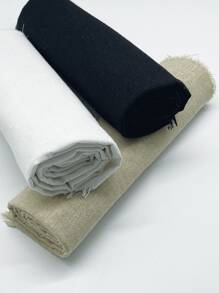 Tela bordada de 50*150cm, en colores blanco, beige y negro, tela de lino premium para bordar, adecuada para mantel, almohada, base de reposapies, cortina de sofá, material de manualidades DIY. Opciones de color: negro, blanco, beige