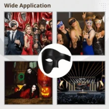 半面具，轻盈威尼斯化妆舞会面具，男女皆宜。情人节礼物，万圣节节日礼物 - 多色 - 查看 3