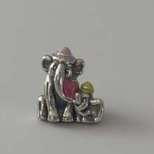 Disney 1 pieza Charm colgante con diseño de Dumbo y bordado "Mum" chapado en plata para pulsera o collar, regalo ideal para festividades