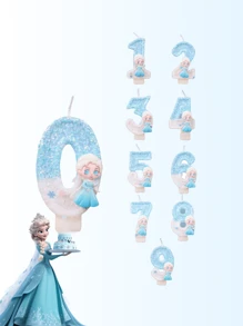 Disney Disney FROZEN ELSA Princess Themed Cute Candle Birthday Cake Decorative Bougie Creative Cartoon Girls Celebration Party Supplies Wholesale