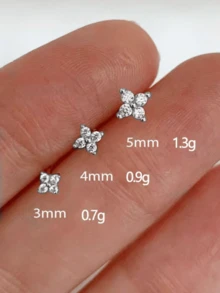 6pcs Fashionable Ear Studs, High-Quality Earrings For Multiple Ear Piercings, Versatile Jewelry Accessories Suitable For All Seasons - Silver - View 4