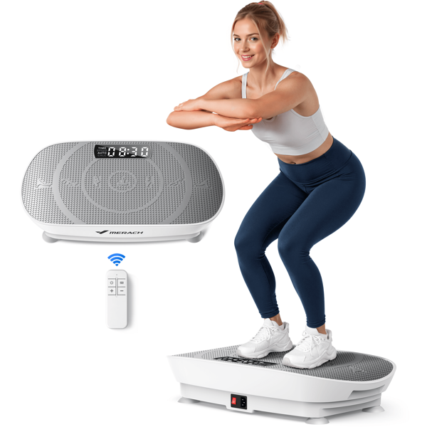 MERACH Vibration Plate Exercise Machine, Vibration Plate With Real-Time Calorie Tracking On LED Display, Vibrating Plate Exercise Machine For Women Men, Workout Equipment For Home