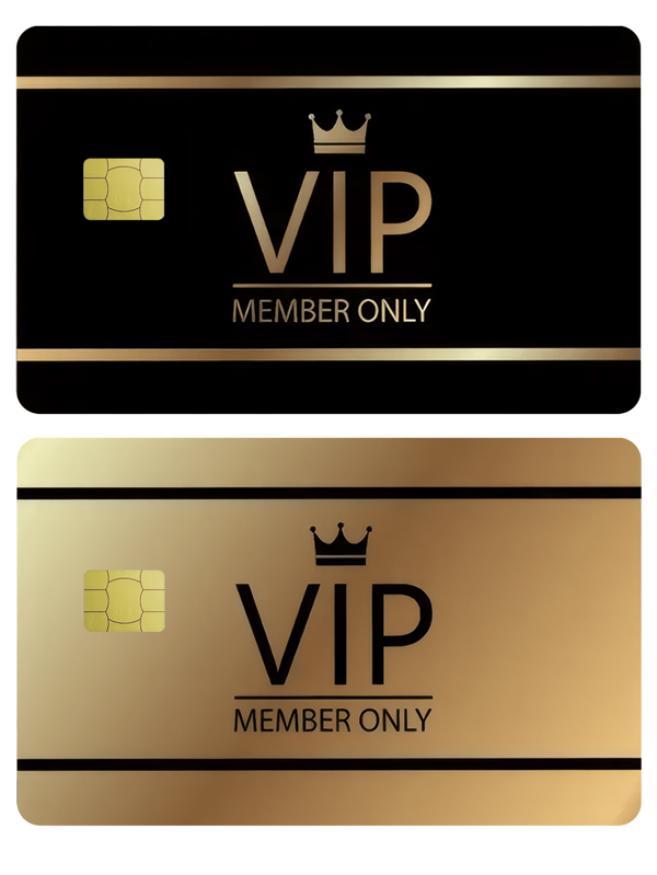 ملصق ديكور بطاقة ائتمان VIP باللونين الأسود والذهبي قطعة واحدة، غطاء حماية بطاقة ائتمان رقيق جداً مقاوم للبصمات والخدش والاحتكاك، جودة عالية، مناسب للنساء والرجال، بطاقات بنكية وبطاقات النقل وبطاقات الطلاب، ديكور DIY، تذكرة دخول اجتماعي للمشاهير، إكسسوارات فاخرة