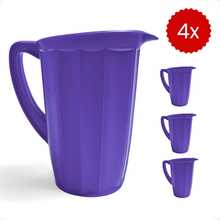 Kit Of 4 Plastic Juice Jugs 1.7L Premium Material, Resistant For Picnics, Schools, Daycare Centers