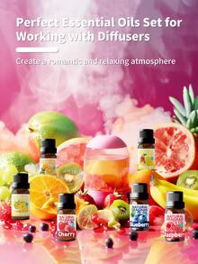 EMBRACEX. 6pcs/1PC 10ml Essential Oils Fruit Essential Oil Set | Mango Apple Cherry Strawberry Blueberry Raspberry Scents | Home Diffuser, Candle Making | 6Pcs Fresh Fragrance Kit Diffuser/Scented Candle/Room Spray Air Freshener/Sleep Aid/Stress Relief Baking/DIY Candles Making - 水果 - 查看 3