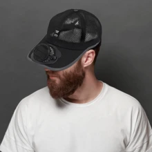 透气太阳能风扇遮阳帽，户外防晒帽，USB充电风扇棒球帽，夏季遮阳帽，电池容量300mAh - 多色 - 查看 2