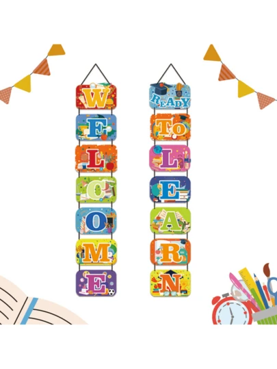 Back To School Season Decor: Paired Scrolls, Classroom Curtains, Party Decorations, Photo Backdrops, Celebration Supplies