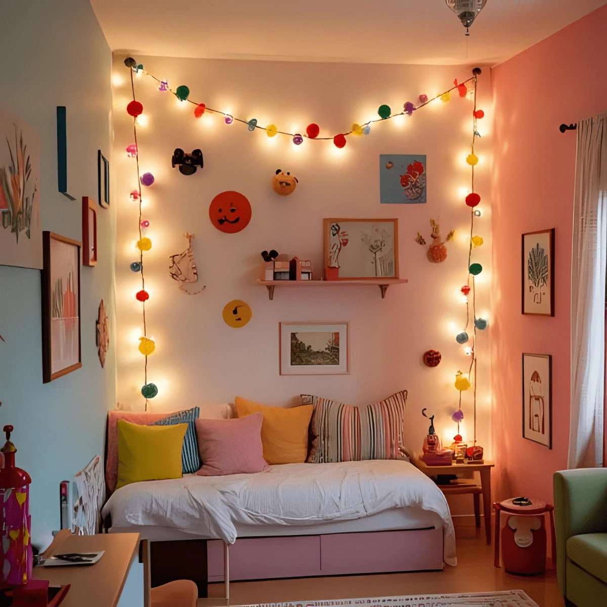 Ball String Light Wire Lamp 15 Balls Colorful String - Multicolor - View 1