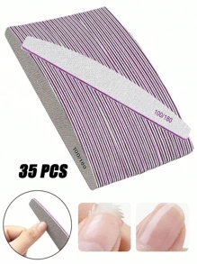 Nail File, Professional Nail File, Reusable Double-Sided Sandpaper Nail File (100/180 Grit), 1/5/10/20/35/50 Pcs, Home And Salon Manicure Tool, Women Gift, Manicure Tool, Nail Care Tool, Grooming Tool, Cosmetic Tool, Nail Care Accessory - Light Grey - View 10