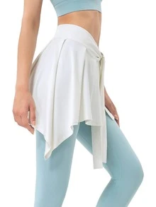 2 件女士瑜伽、芭蕾、网球裙、系带裙、瑜伽运动裹身短裙、衬衫、跑步裹身运动裙 - 彩色 - 查看 12