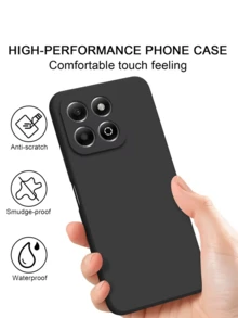 Solid Color Matte Black TPU Silicone 2pcs Honor Phone Case With Camera Protection Soft Lining Ultra-Thin Fit Flexible Back Cover Suitable For Huawei Honor Phones Waterproof Shockproof Anti-Fall Anti-Scratch Birthday Gift - Black - View 5