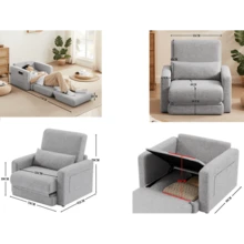 Futons - HELLGRAU + Stoff + 1 Sitz1 - Übersicht 8