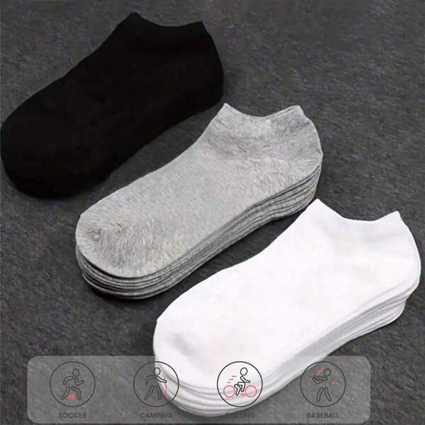 100pcs/80pcs Simple Moisture-Wicking Antibacterial Low-Cut Sports Socks For Men & Women, Milk Graphic, Bulk Pack, Suitable For Spring, Summer, Autumn, Unisex Casual Solid Color Ankle Socks, Lightweight, Breathable, Odor-Resistant, Non-Slip, Suitable For Sports, Home, Leisure, Made Of Nylon, Black/Gray/White, 60pcs/40pcs/36pcs/30pcs/24pcs/20pcs/18pcs/12pcs/10pcs/6/4/2pcs