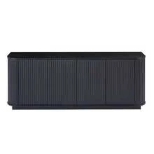 Sideboard Storage Cabinet TV Stand With Wave Pattern Buffet Cabinet Wooden Vertical Striped Cabinet For Kitchen/Bedroom/Entryway. Black, 64''W X 15''D X 24''H. - 1 - 查看 11