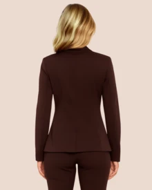Women's Modern Tailored Blazer – Elegance And Comfort In The Look - Dark Brown - View 2
