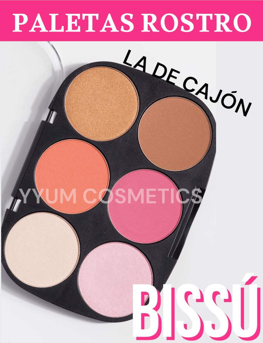 Paleta para rostro Bissu con iluminadores,contorno y rubores