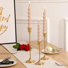 12PCS/6PCS Metal Candle Holders Set, Metal Desktop Candle Holders For Pillar And Cone Candles, Elegant Centerpiece Decor For Home, Wedding, Party, Anniversary (Candles Not Included)