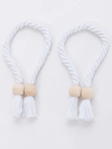 1/2/4/8 szt. Magnetyczne uchwyty do zasłon okiennych, proste drewniane klamry z frędzlami, odpowiednie do sypialni, salonu, kuchni i dekoracji domu