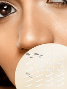 3 件/套休闲运动亚克力透明鼻环 Bioflex 男女适用，塑料透明鼻钉，工作用 L 形，身体透明穿孔固定器 20g 鼻环耳钉穿孔首饰，透明鼻钉，工作用透明鼻环，透明鼻穿孔塑料鼻环，隐形鼻环固定器，透明鼻环垫片，鼻固定器 - 無色 - 查看 2