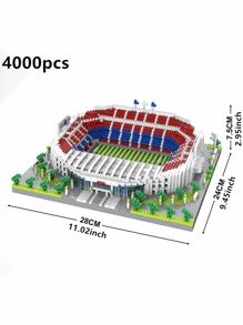 1 pieza Juego de Rompecabezas de Estadio Deportivo Famoso: Estadio del Real Madrid / Estadio del Paris Saint-Germain / Estadio Camp Nou, Modelo de Ensamblaje 3D, Rompecabezas Creativo DIY, Decoración de Arte de Aficionado al Fútbol, Exhibición en Escritorio, Regalo de Cumpleaños