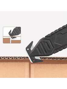 1 pieza Cutter antirrasgado negro, para desempaquetar, cortar bolsas de tejido/cartón, diseño de mano antirrasgado, adecuado para el hogar, útiles escolares/oficina, temporada de regreso a clases