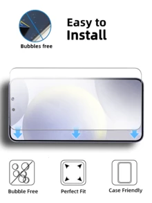 2 件全覆盖钢化玻璃屏幕保护膜，无气泡，易于安装，适用于 Galaxy S21FE、Galaxy S24、Galaxy S24 PULS、Galaxy S24 Ultra、Galaxy Note20 Ultra、Galaxy S20+、Galaxy S21 5G、Galaxy S21+ 5G、Galaxy S22+、Galaxy S23 FE、Galaxy S24 FE、Galaxy S25 Plus、Galaxy S25、Galaxy S25 Ultra 和其他型号，全屏覆盖礼物，适合生日、复活节、总统日和其他节日，可作为手机屏幕保护膜和手机配件赠送给家人和朋友。 - 無色 - 查看 9