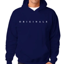 Originals Men's  Flannel Sweatshirt Top - Navy Blue - View 2