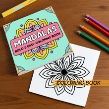 适合成人、青少年和学生的豪华曼陀罗着色书，儿童 DIY 绘画绘图 - 24 页 - 升级厚纸，独特封面 | 情人节、圣诞节、万圣节等的完美放松礼物，可用作学校用品、返校