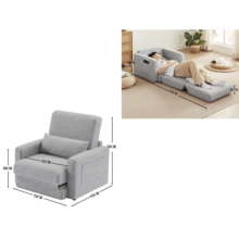 Futons - HELLGRAU + Stoff + 1 Sitz1 - Übersicht 7