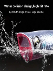 1 Peça Engodo Artificial Topo d'Água de 8cm/3,14 pol., Faz Barulho, Luminoso, com Guizo Embutido, Pesado com Bloco de Chumbo, Ganchos Triplos Reforçados, Adequado para Pesca em Água Salgada e Lago de Água Doce - Multicolorido - Visão 2