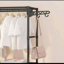 1 Percha Para Ropa, Percha Sencilla Para Ropa, Estante Para Almacenamiento De Zapatos Y Ropa, Guardarropa Multifuncional Independiente, Armario Con Ganchos, Estante De Almacenamiento Para Guardarropa De Dormitorio En Casa - Blanco - Ver 3