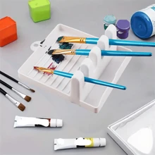 Support mural à 4 fentes pour pinceaux - Rangement pour peinture à l'aquarelle et à l'huile en plastique léger, design minimaliste, gain de place pour le studio et les artistes adultes, fournitures scolaires, rentrée des classes