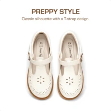 Girls Mary Jane Ballet Flats – School Uniform Dress Shoes For Toddler & Little Girls(Back To School Shoes) - 白色 - 查看 7