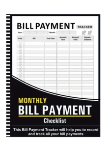 1 件每月账单追踪笔记本 - 螺旋装订账单支付整理器，办公用品个人计划器和成人日历，英语语言，学校用品，返校