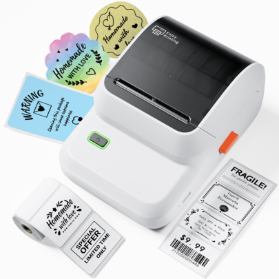 Phomemo M100 Label Maker Machine, Wireless Label Printer, Portable Sticker Label Printer,2 Inch Themal Sticker Printer For Home Use & Small Business, Compatible With IOS & Android Phone, With 1 Roll Label