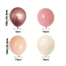 50 Stücke Vintage-rosa & weißgold Metallballons in Roségold, 10 Zoll, geeignet für Innen- und Außendekoration von Partys, Babypartys, Taufen, Hochzeiten, Geburtstagen, Jubiläen