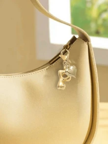 Bubble Letters Cute Necklace Pendant Bag Pendant-Lucky Crystal Pendant Paired With A Golden Heart Pendant, Alphabet Letters A-Z, Shiny Alloy Bag And Backpack Pendant-Perfect Gift For Birthdays And Special Occasions, Key Chain Ring Bag Backpack Pendant Car Pendant Gift For Ladies And Girls, Wallet And Handbag Accessories.Accessories Small Gifts For Women On Birthdays, Valentine's Day, Mother's Day - Multicolor - View 4