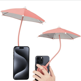 Magnetic Mobile Phone Umbrella Rib Mini Sunshade Parasol Bracket Retractable Rotation Suitable For Outdoor Live Broadcast Rainproof And Sun Protection Sunshade Anti-Bounce Umbrella Magnetic Phone Grip