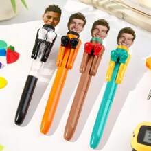 1/3/5pcs Customized Boxing Pattern Ballpoint Pens - Personalized Stationery For Students | Creative Learning Desk Supplies, School Gifts, Teacher's Day Gifts, Back To School Gifts, Stress Relief Pens, Fun Ballpoint Pens, Children Fun Stationery - Multicolor - View 5