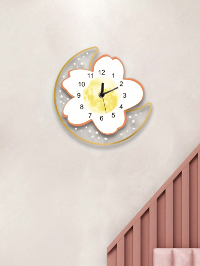 1pc Silent Non Ticking Moderne Full Moon Wand Clock, Battery Operated Living Room, Bedroom, Kitchen, Office, Gym, Home ,Home ,Room Birthday Graduation Klok Bedroom Dormitory Back To School view 4