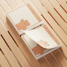 4 piezas Notas adhesivas lindas y acogedoras de oso de 3x3 pulgadas y 50 hojas, blocs divertidos para notas de oficina, notas adhesivasy Funny divertidas como regalo para estudiantes, maestros y oficina escolar