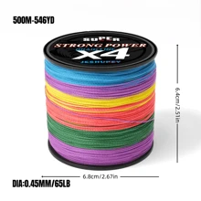 1 pieza Línea de pesca de 4 hebras de PE (polietileno), con una resistencia a la tracción de 16-88 lbs, apta para pesca de carpa, pesca de mar y pesca de hielo, también adecuada para redes de pesca, volar cometas, un regalo perfecto para entusiastas de la pesca