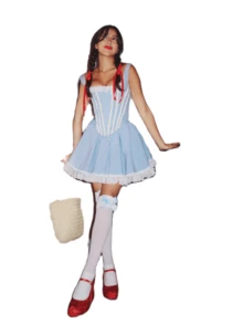 Women's Vintage Plaid Print Mini Corset Dress Halloween Costume Sleeveless Tank Dress Cosplay Outfit For Holiday Party - 藍色 - 查看 6