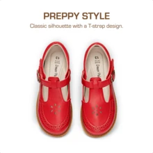 Girls Mary Jane Ballet Flats – School Uniform Dress Shoes For Toddler & Little Girls(Back To School Shoes) - 紅色 - 查看 6