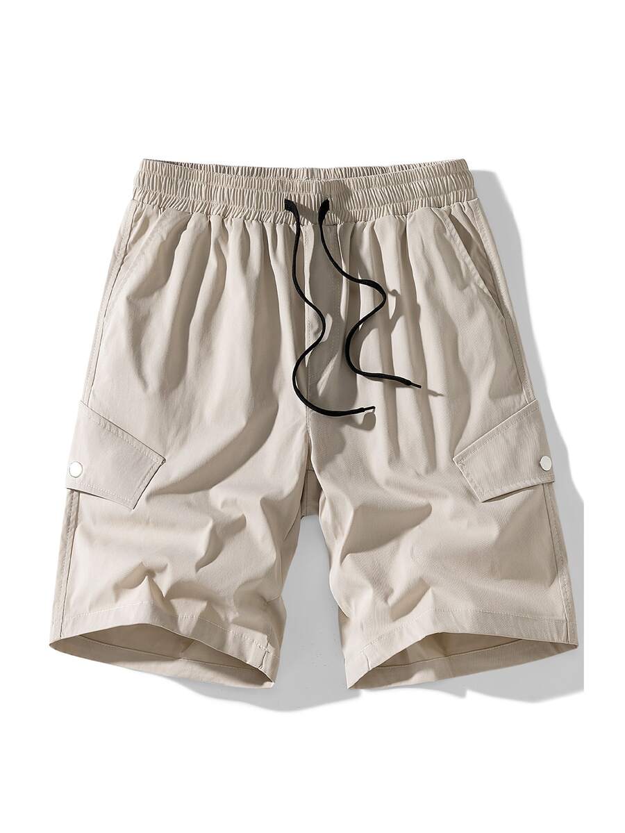 Pantalones cortos bermudas holgados, casuales y finos de verano para hombre, con estilo versátil y de ropa de trabajo - Caqui - Ver 1